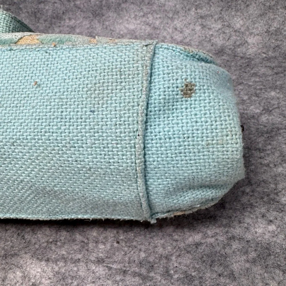 Cake Petunia Cameo Clutch Bag Women Chenille Leaf Canvas Diaper Bag Aqua Blue